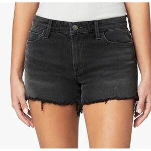 Joes Jeans High Rise Frayed Hem‎ Jean Shorts Newport Black Distressed Womens 23